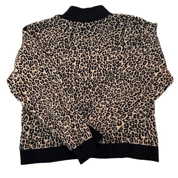 Asos Leopard Print Turtleneck Sweater Blue/Black Chevron, size 4 - Picture 6 of 6